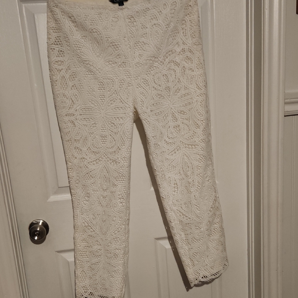 Lauren Ralph Lauren White Lace Pants Sz 10